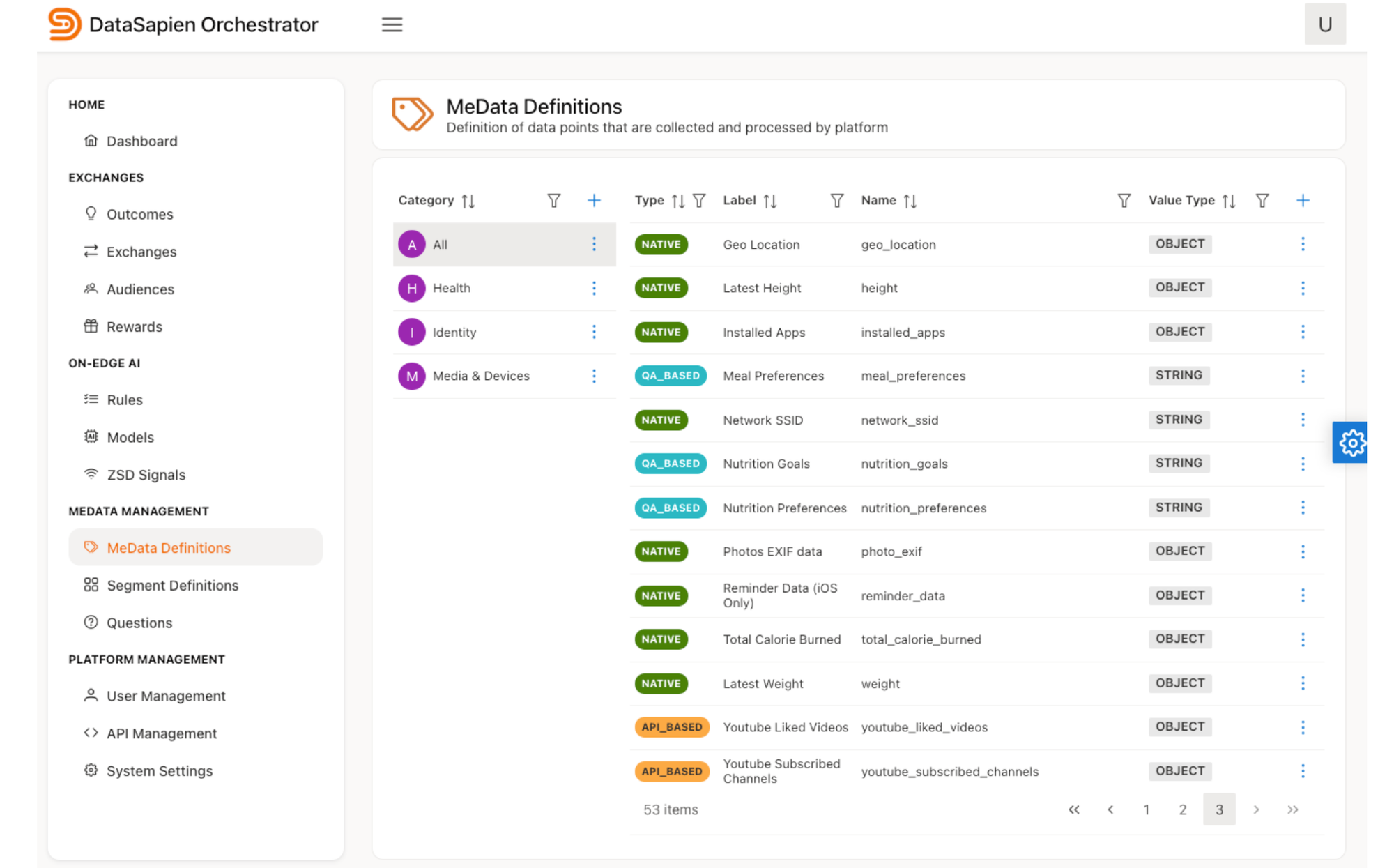 This is what Datasapien's customers see when using the platform