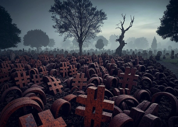 Grok's vision of a graveyard for hashtags