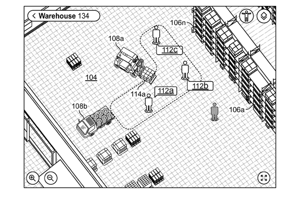 A view of Apptronik's robot factory taken from its "managing robots in workflows" patent